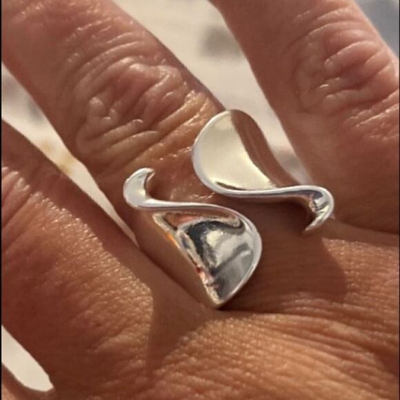 The Cut adjustable 925 modern statement ring - Picture 2 of 4